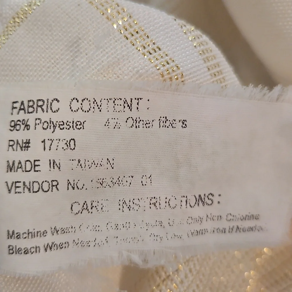 Beige Gold Silver Metallic Table Cloth 60